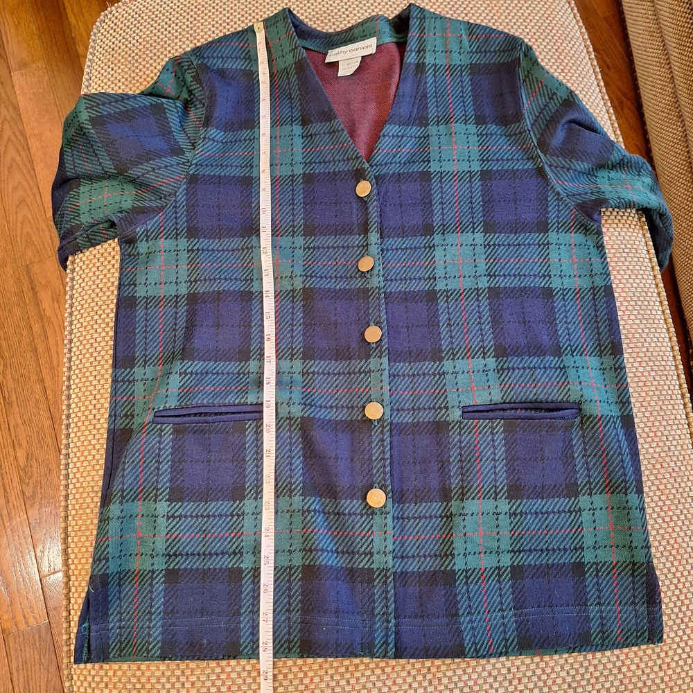 Cathy Daniels Vintage Plaid Knit Cardigan - Picture 6 of 12